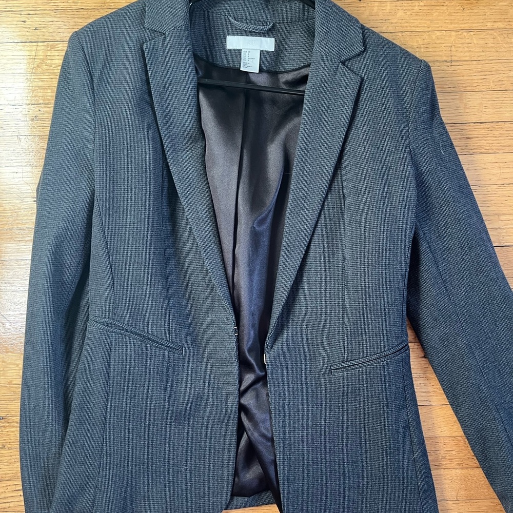 H&M Gray Blazer Professional Suit Jacket